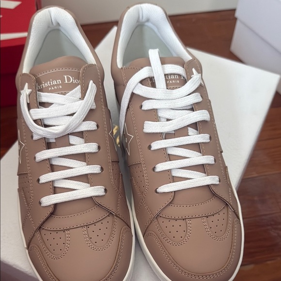 Dior Taupe Sneakers with White Accents - Picture 1 of 6